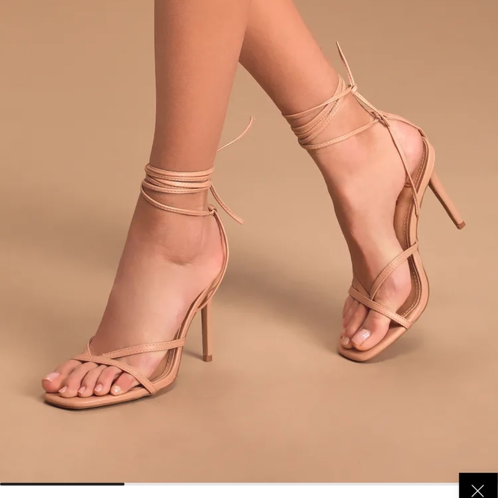 Elegant Tan Strappy Heels